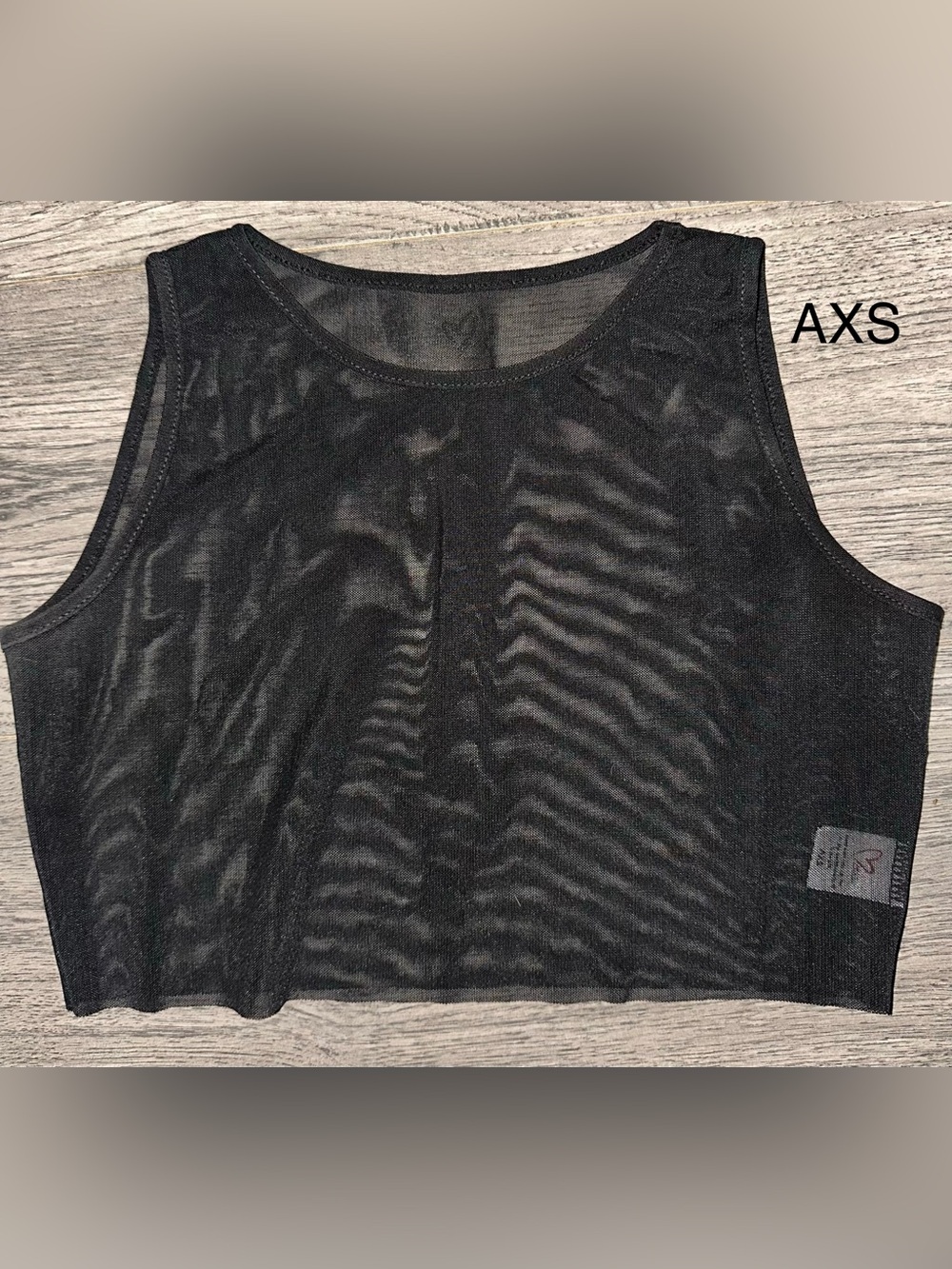 Sheer Black Crop Tank Top - AXS